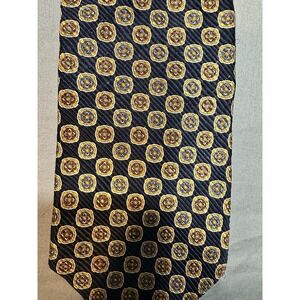 XMI Navy‎ Blue Rosette Silk Neck Tie